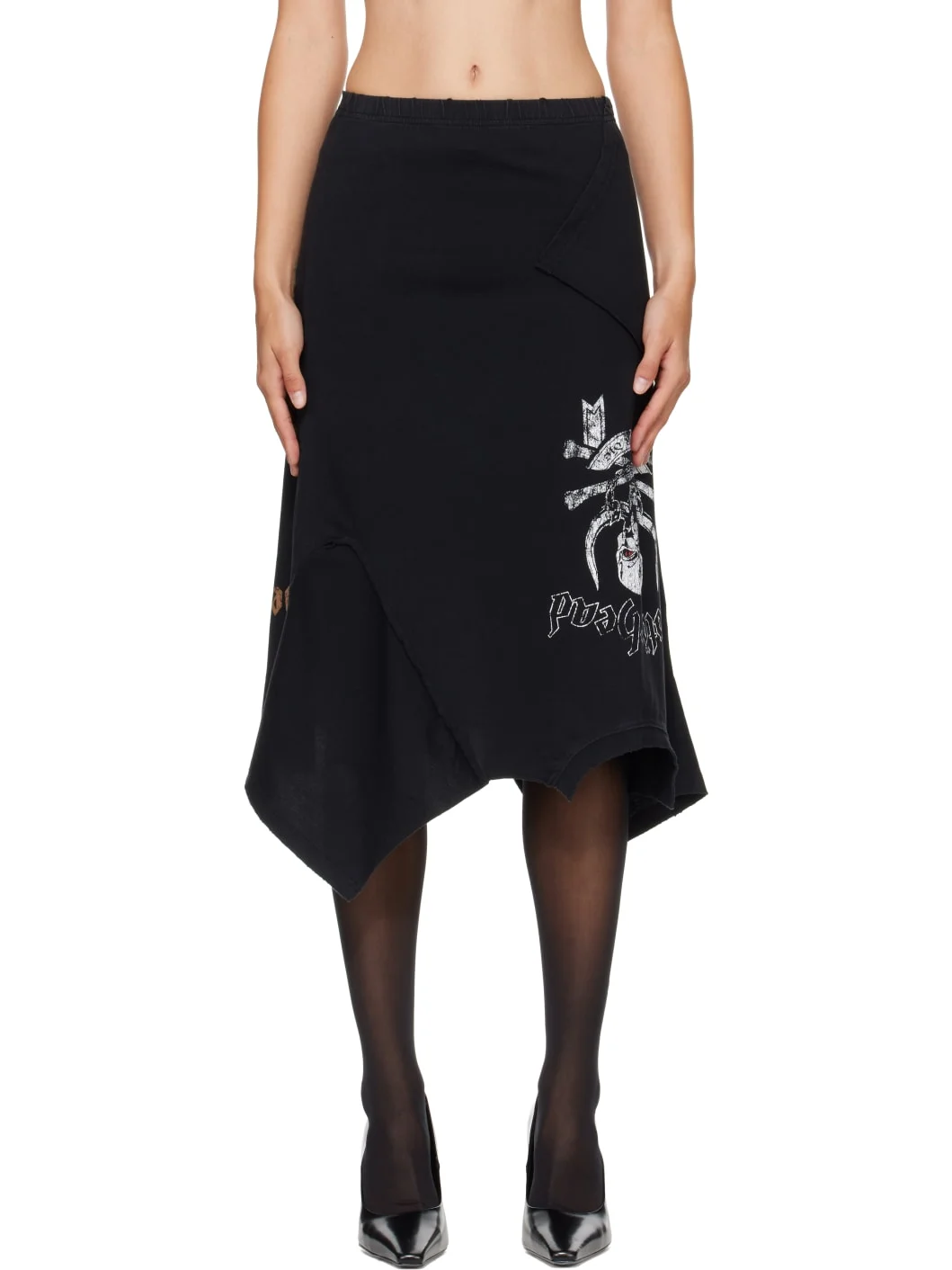 Black Motörhead Edition Upside-Down Midi Skirt - 1