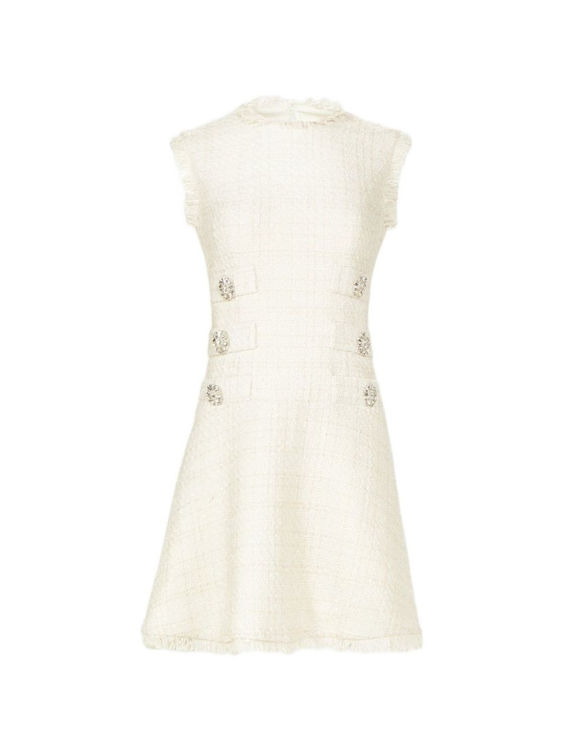 Villie crystal-buttons tweed mini dress 1