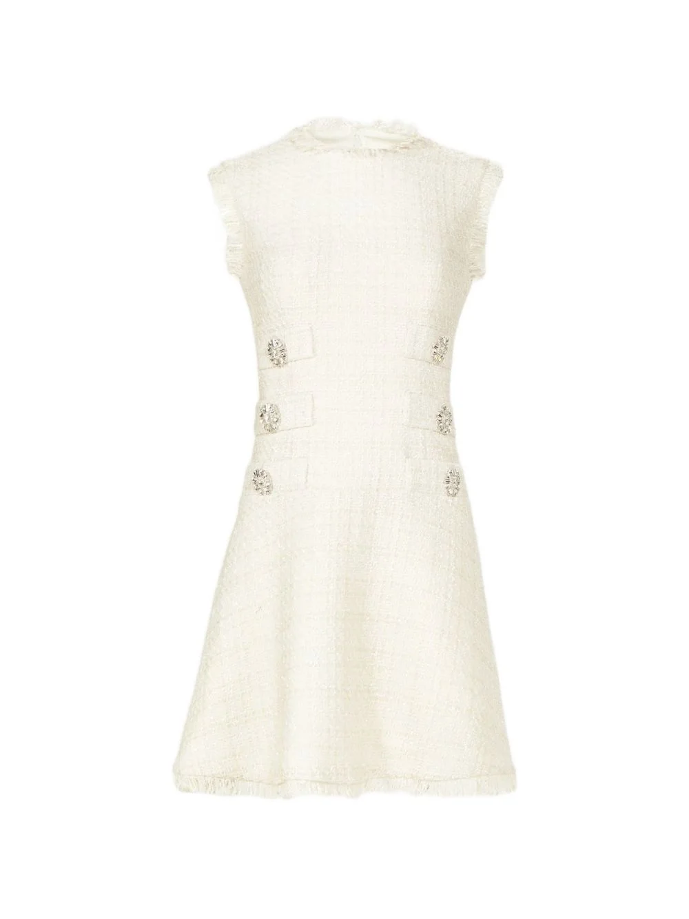 Villie crystal-buttons tweed mini dress - 1