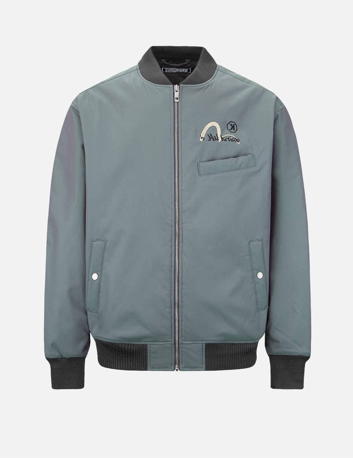 Gradient Kamon Embroidery Bomber Jacket - 1