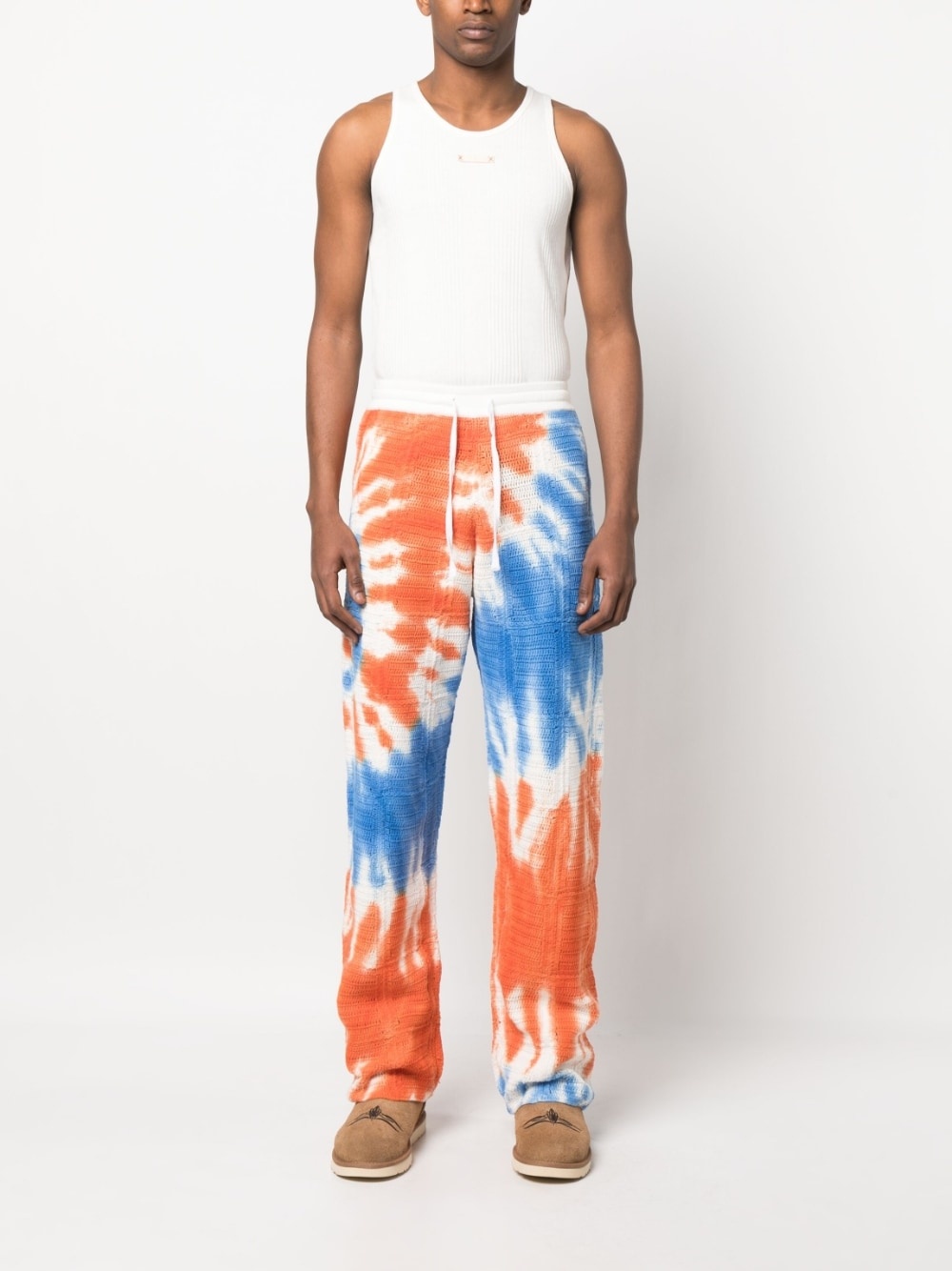 tie-dye macramé trousers - 2