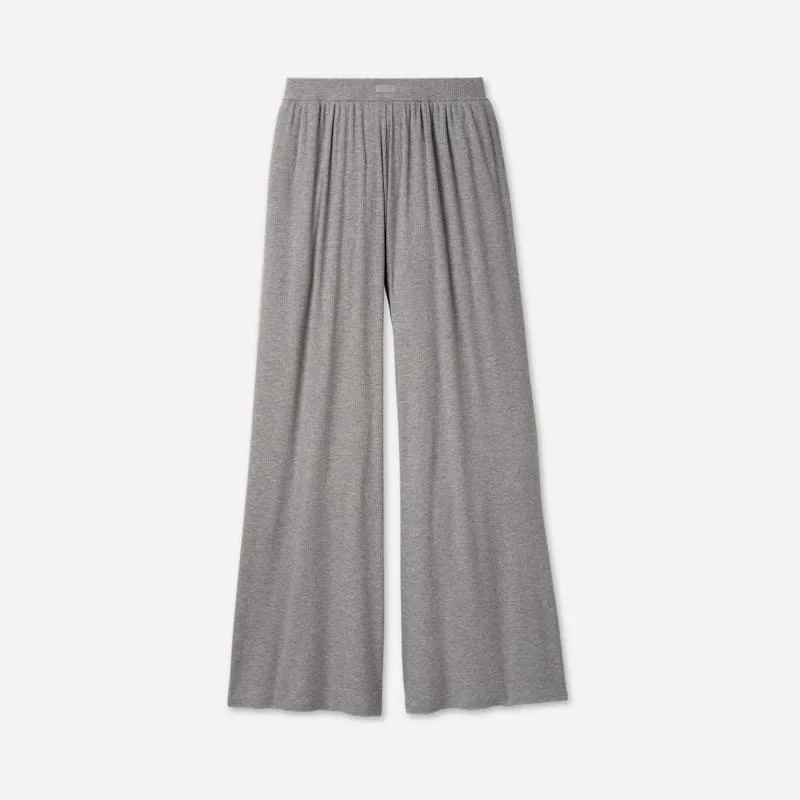 ® Women's Imogen Wide Leg Pant Rib LENZINGu2122 ECOVEROu2122 Viscose Blend Bottoms in Grey Heather - 1
