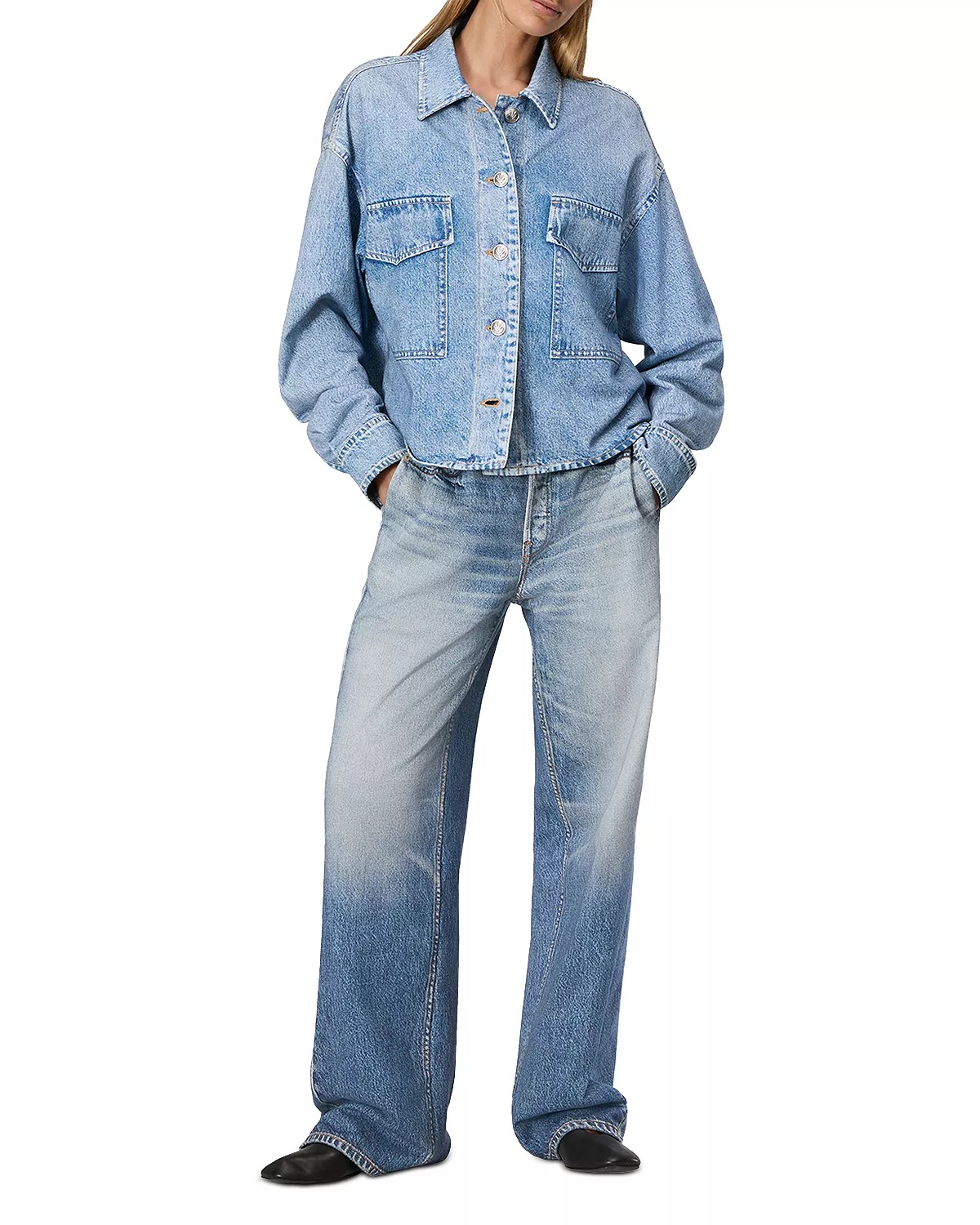 Miramar High Rise Wide Leg Cotton Terry Sweatpant Jeans - 2
