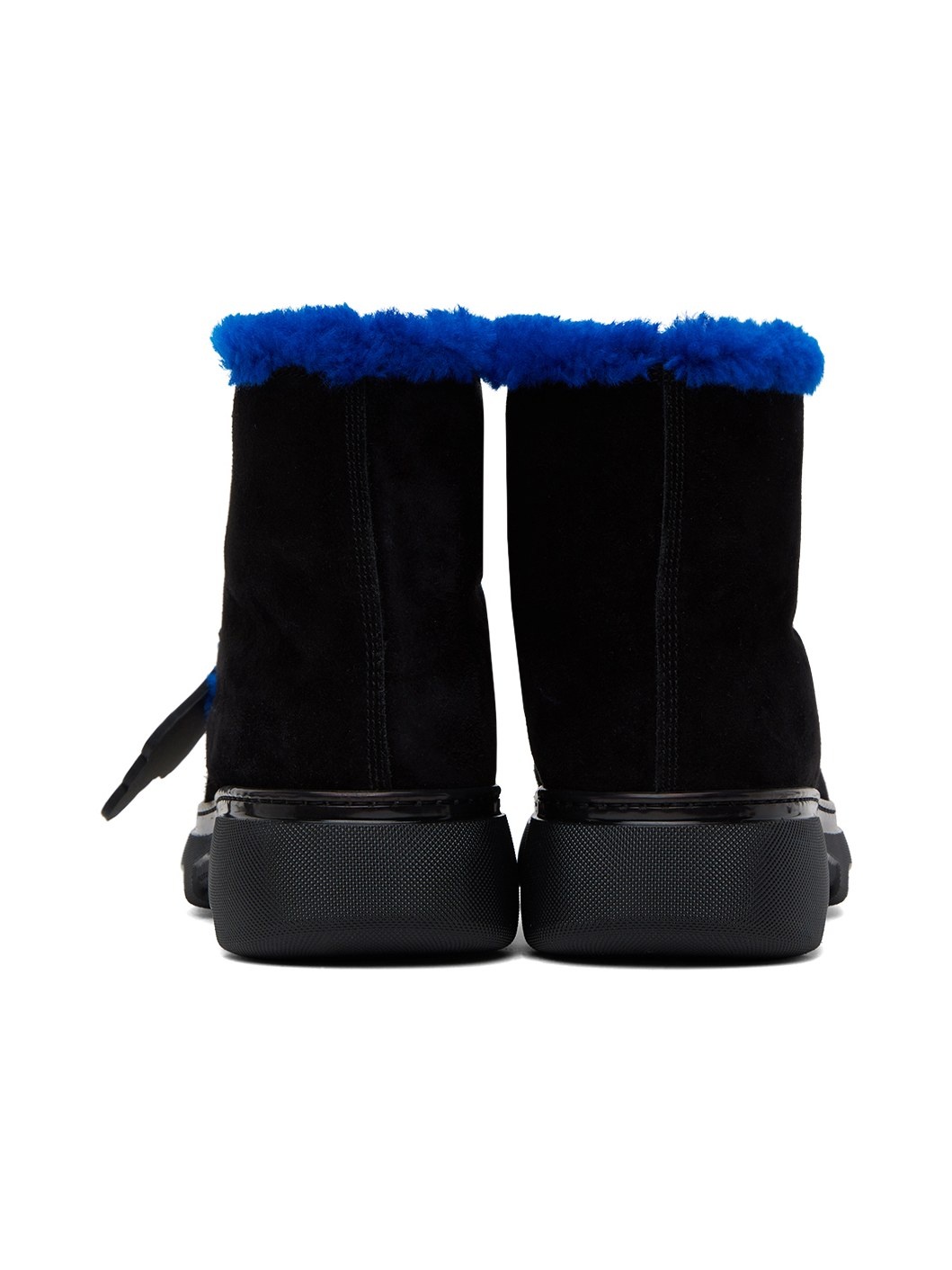 Black Shearling Creeper Boots - 2