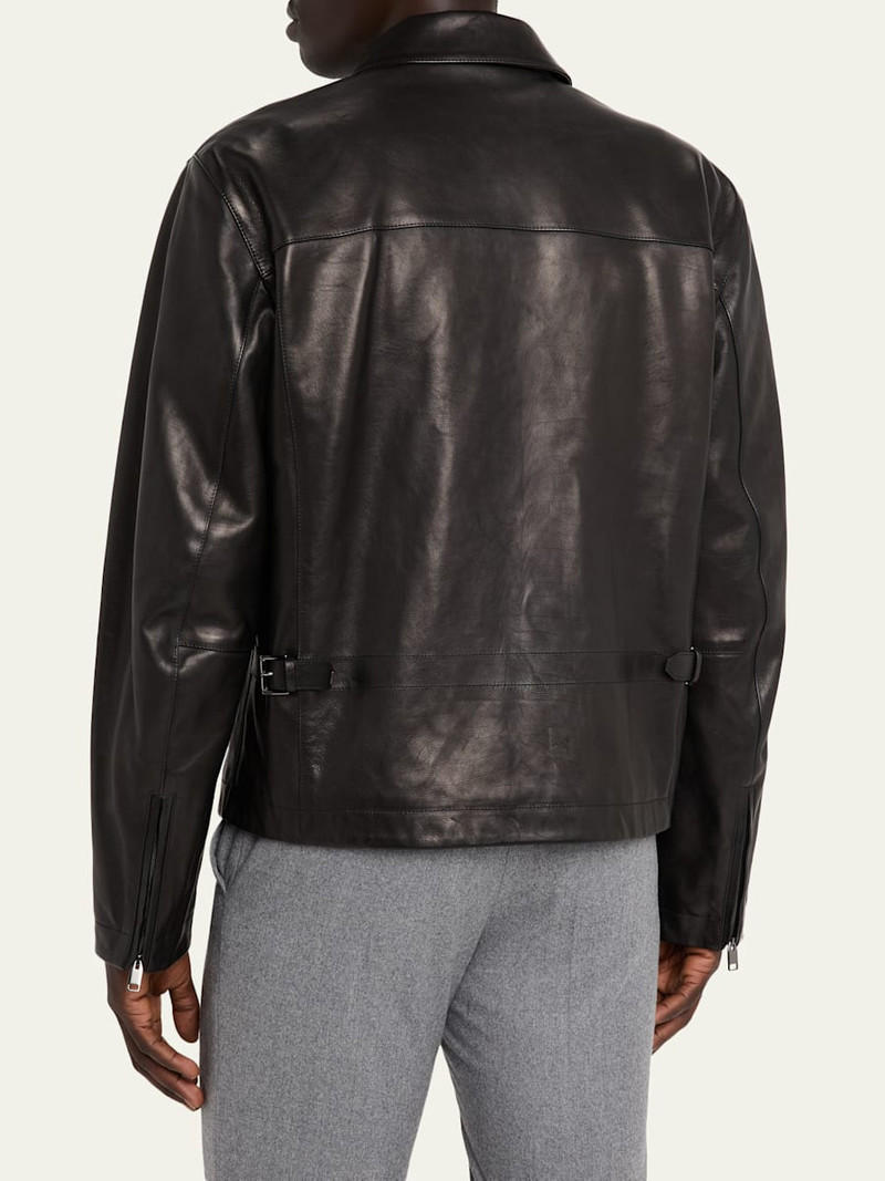 Brioni Men's Leather Moto Jacket outlook