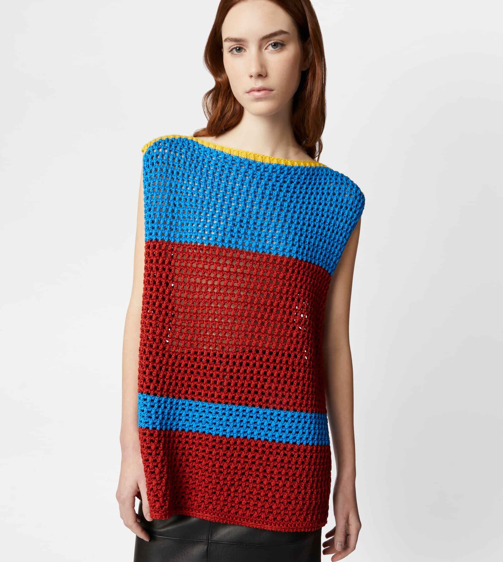 TOP IN COTTON KNIT - RED, LIGHT BLUE, YELLOW - 7