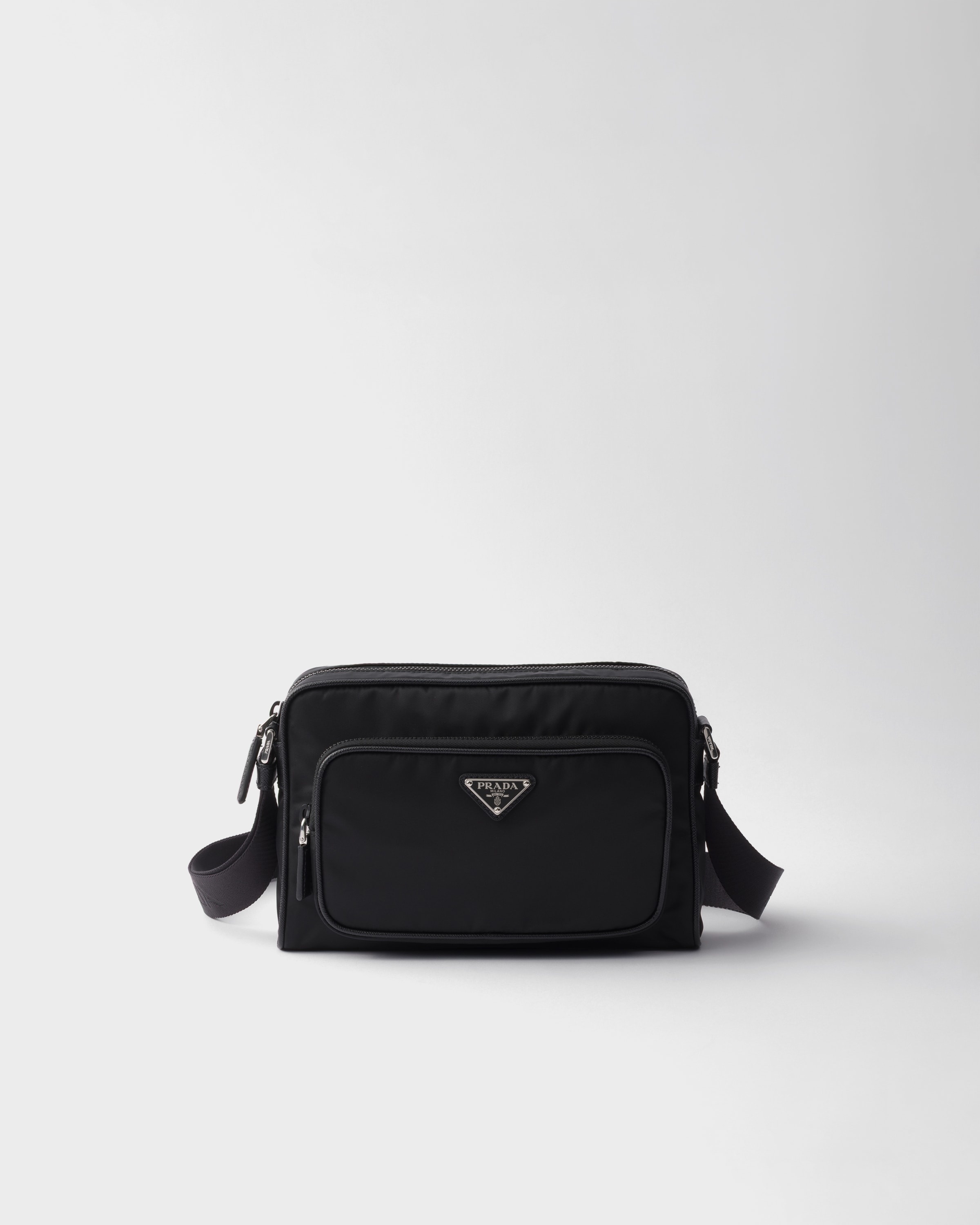 Small Re-Nylon and Saffiano leather shoulder bag - 1