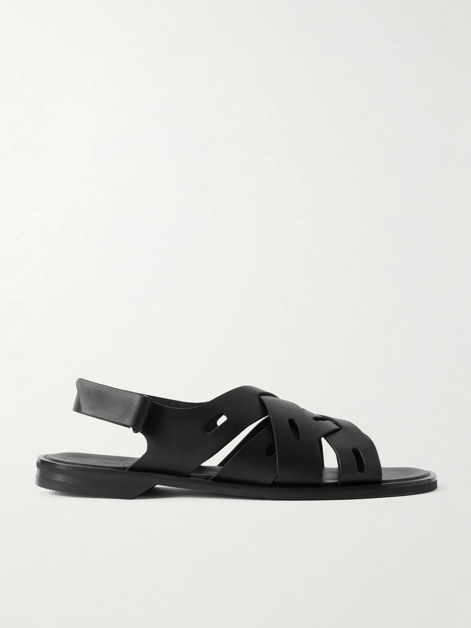 Seaford Woven Leather Sandals Black - 1