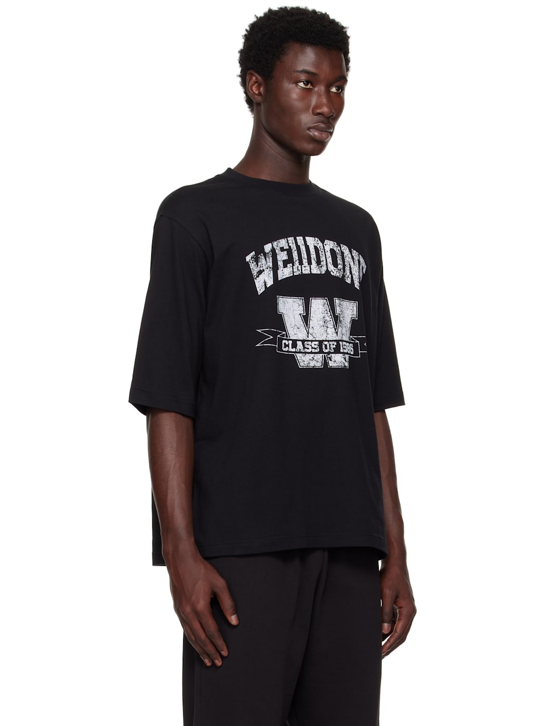 Black Printed University T-shirt - 2