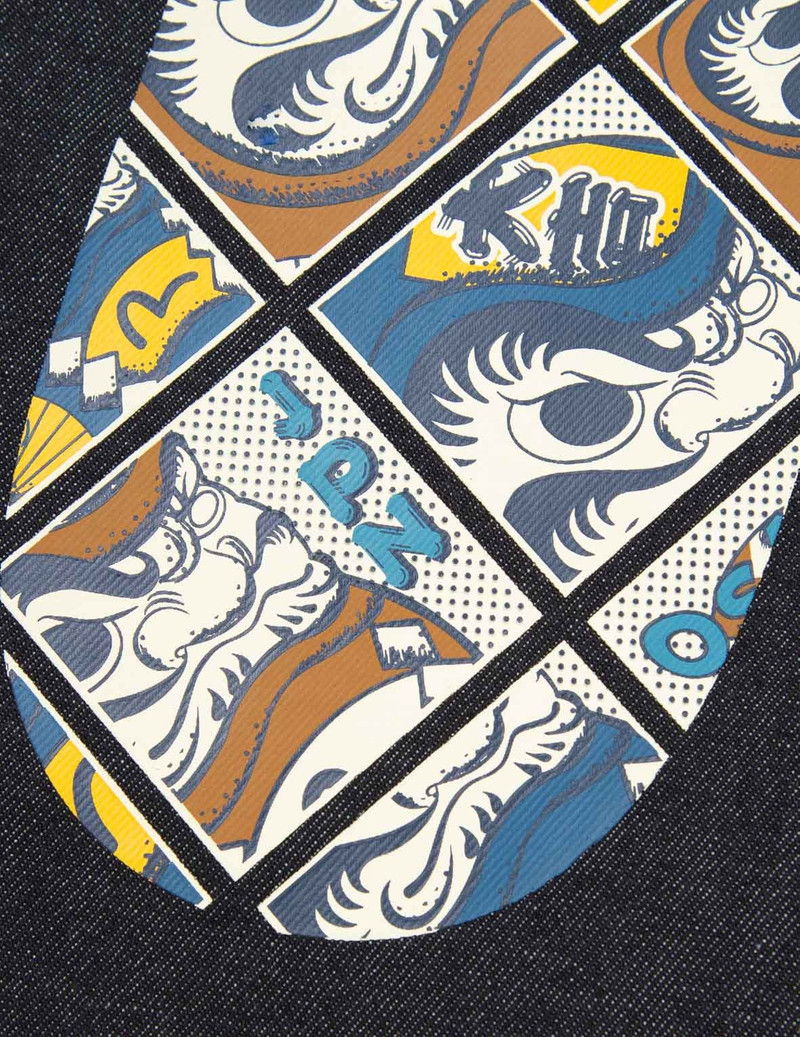 Daruma Comic Pattern Daicock Print Carrot-Fit Jeans #2017 7