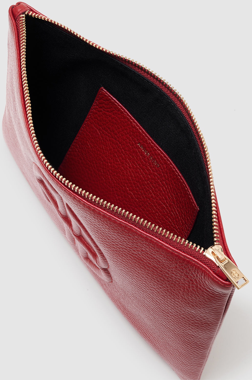 Lili Pouch - Red Pebbled - 4