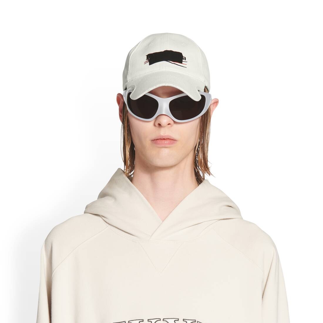 BALENCIAGA Men's Gaffer Cap in Off White | REVERSIBLE