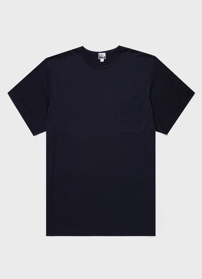 Nigel Cabourn x Sunspel Short Sleeve Pocket T-Shirt in Navy 1