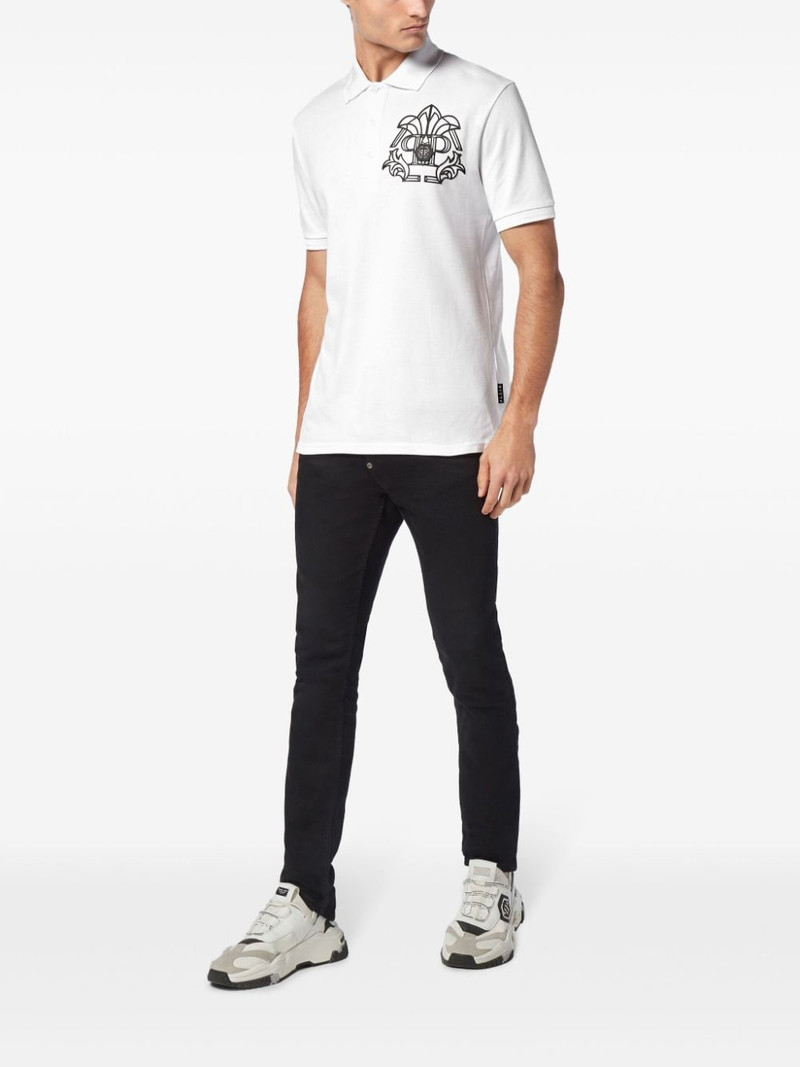 PHILIPP PLEIN Skull & Bones piqué polo shirt outlook