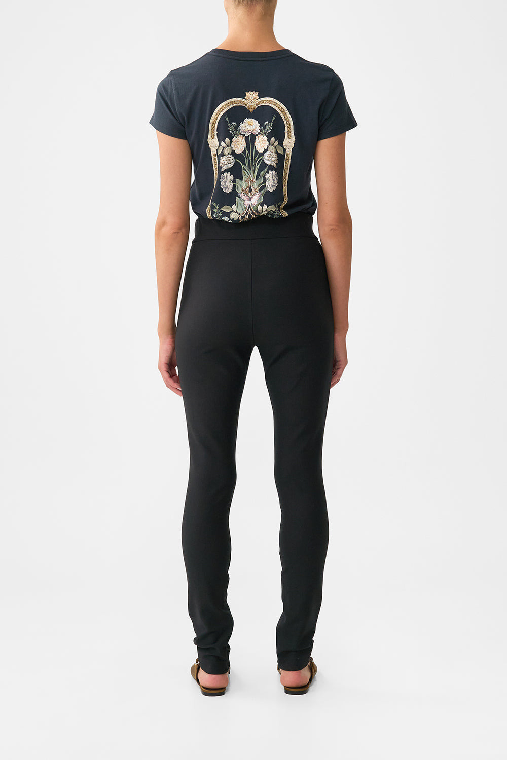 BUTTON EMBELLISHED PONTE PANT - 3