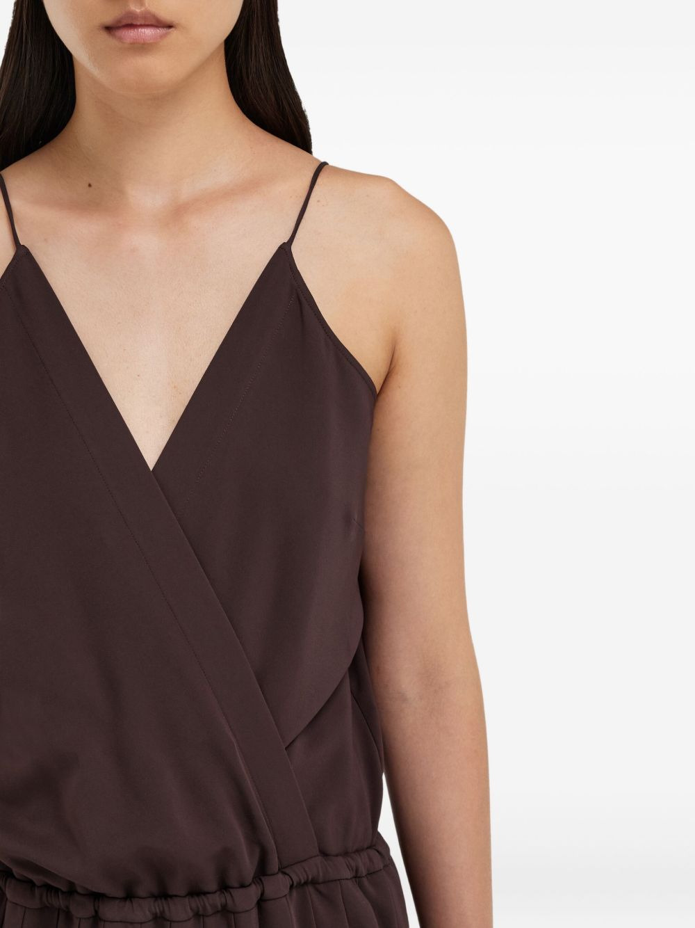 pleated V-neck maxi dress - 4