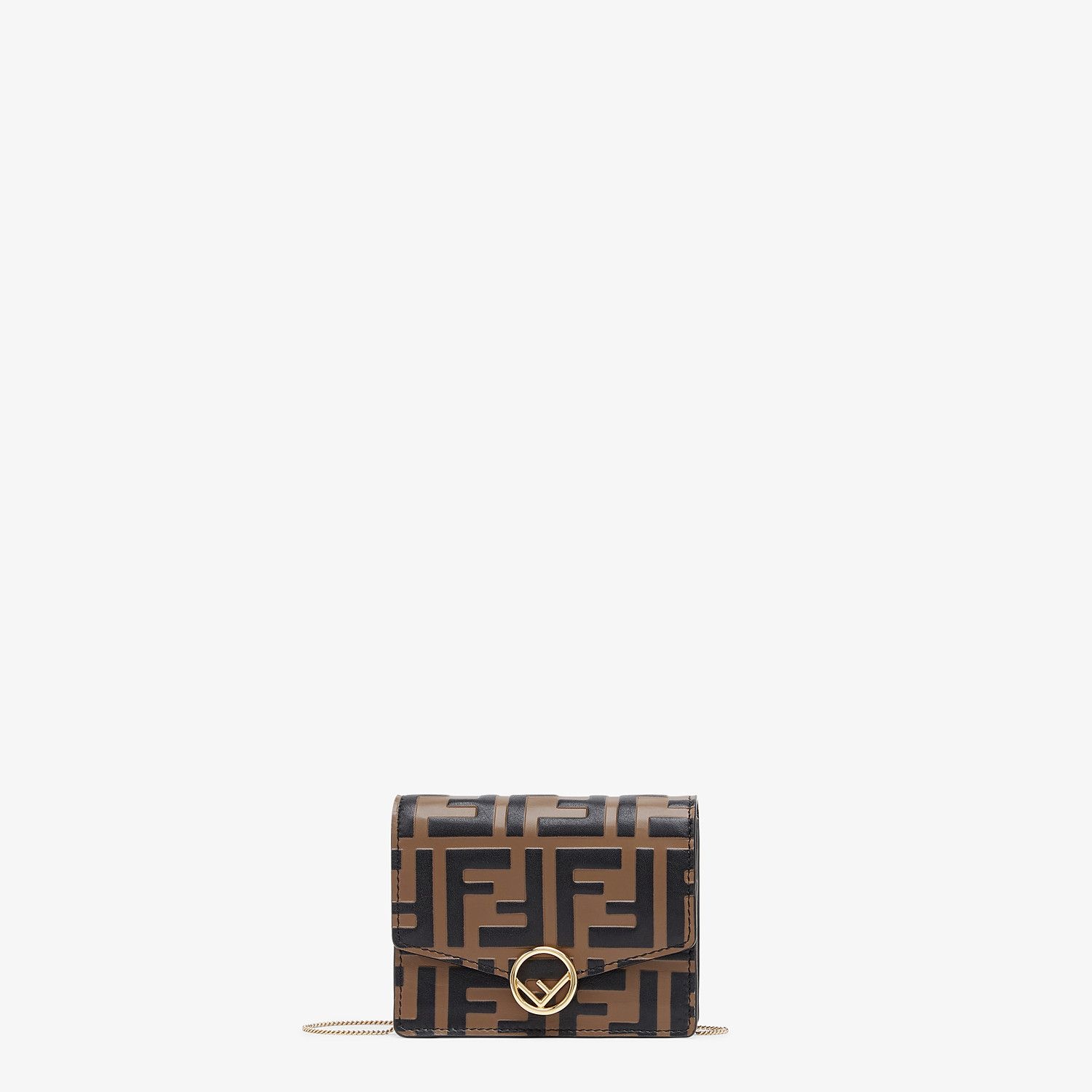 Brown leather mini-bag - 1