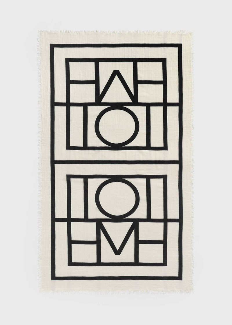 Monogram beach sarong ecru/black 4