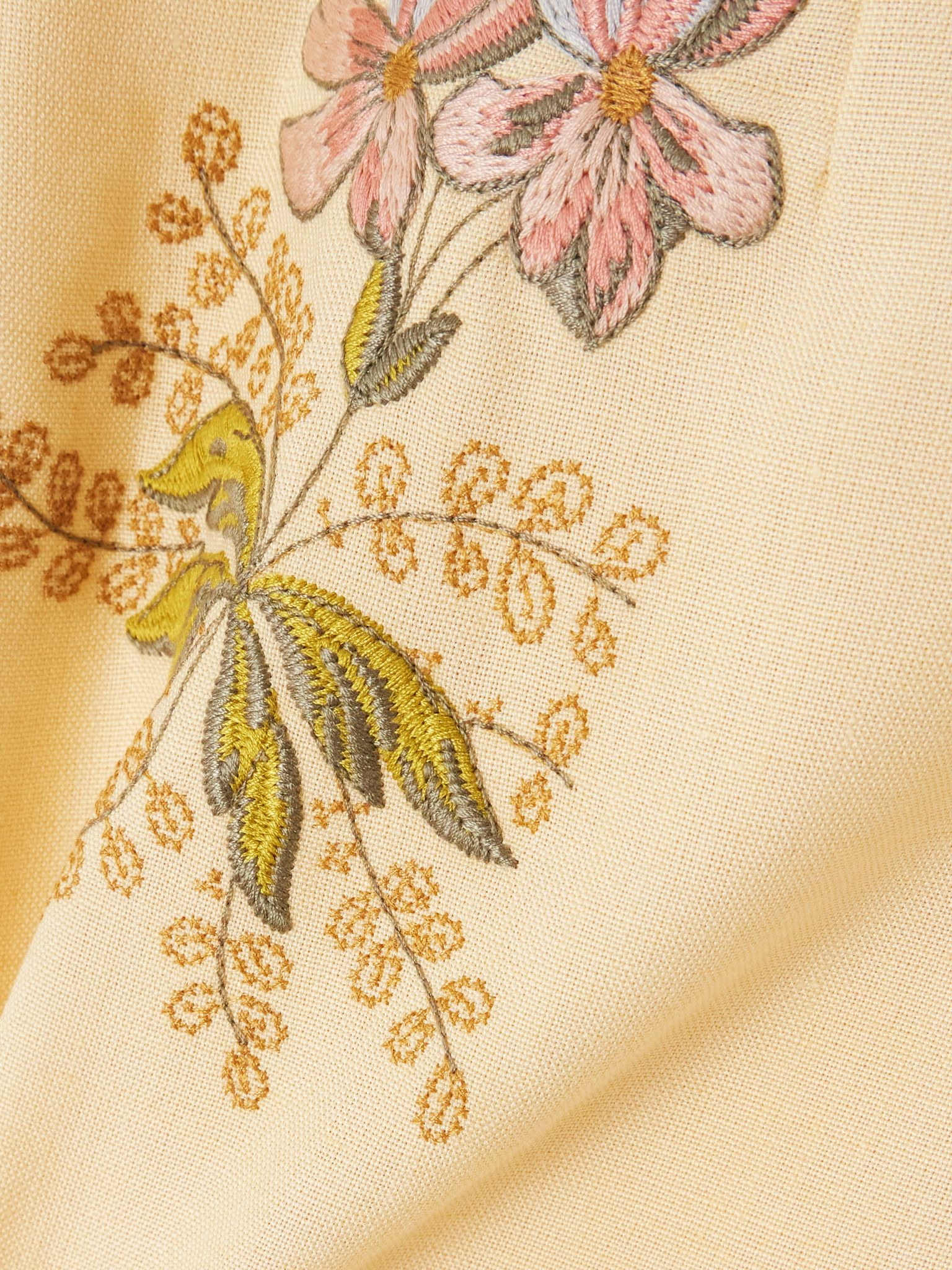 Embroidered canvas shorts Cream - 4