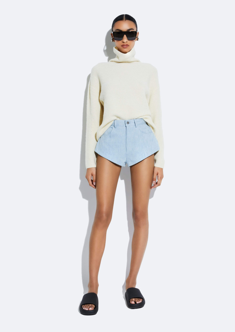 LAPOINTE Washed Denim Mini Short outlook