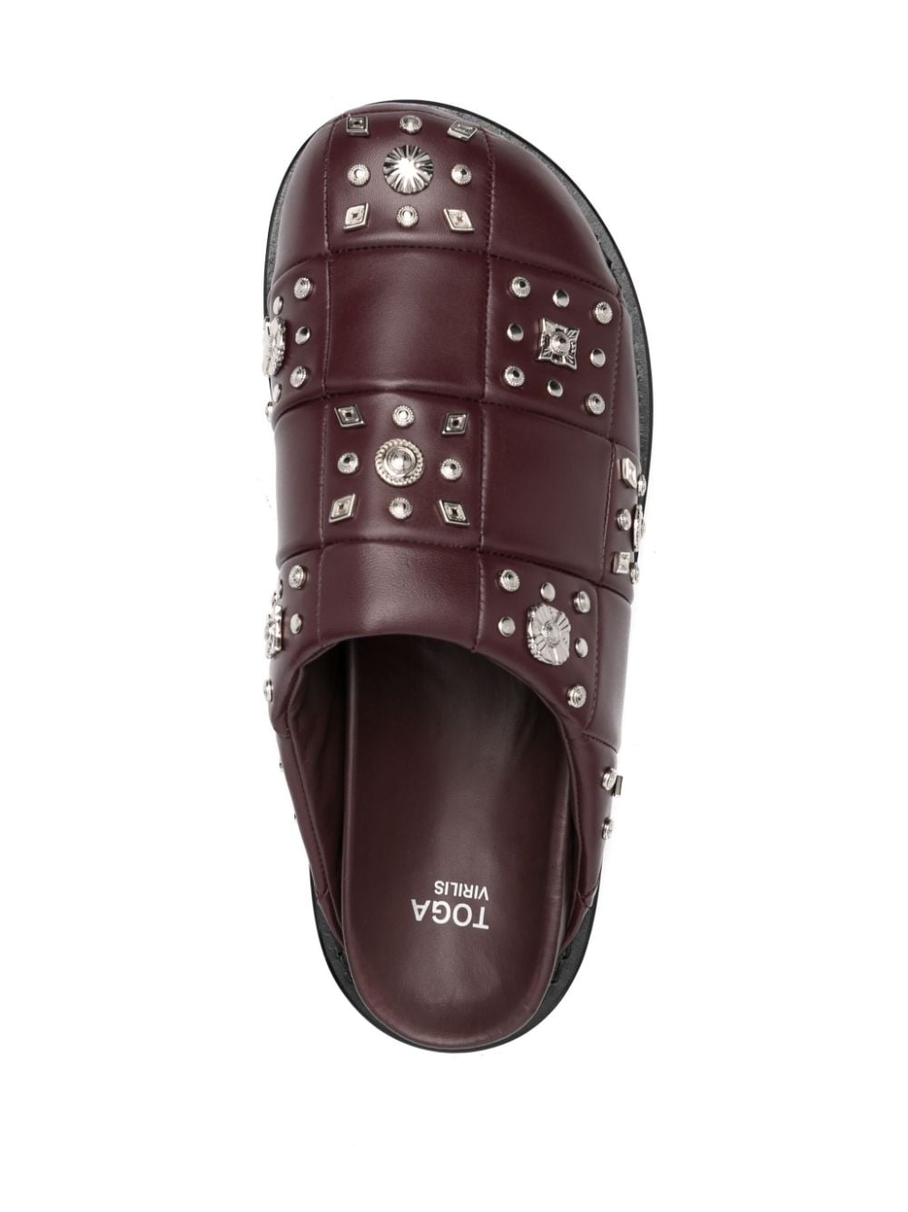 stud-embellished leather slippers - 4