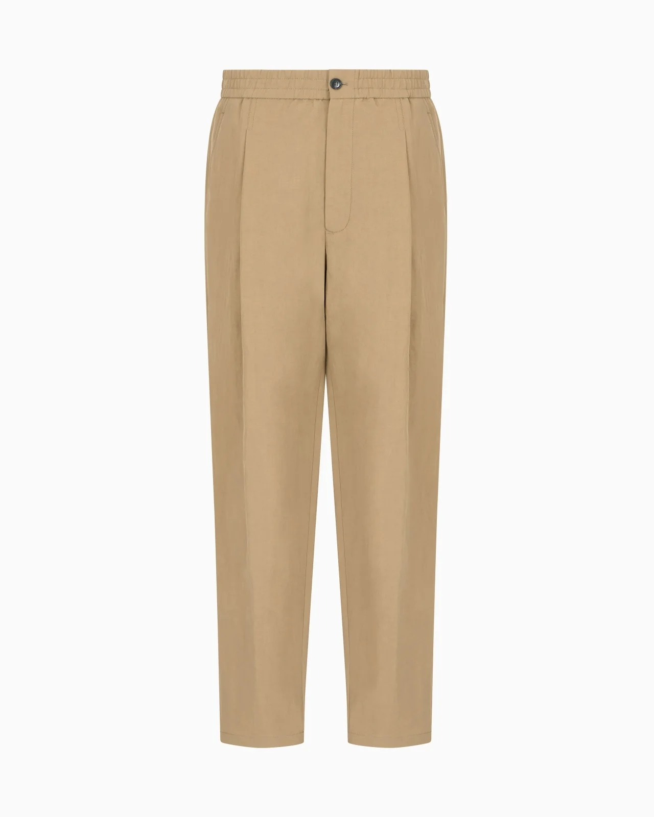 SINGLE-PLEAT COTTON AND LINEN TROUSERS - 1
