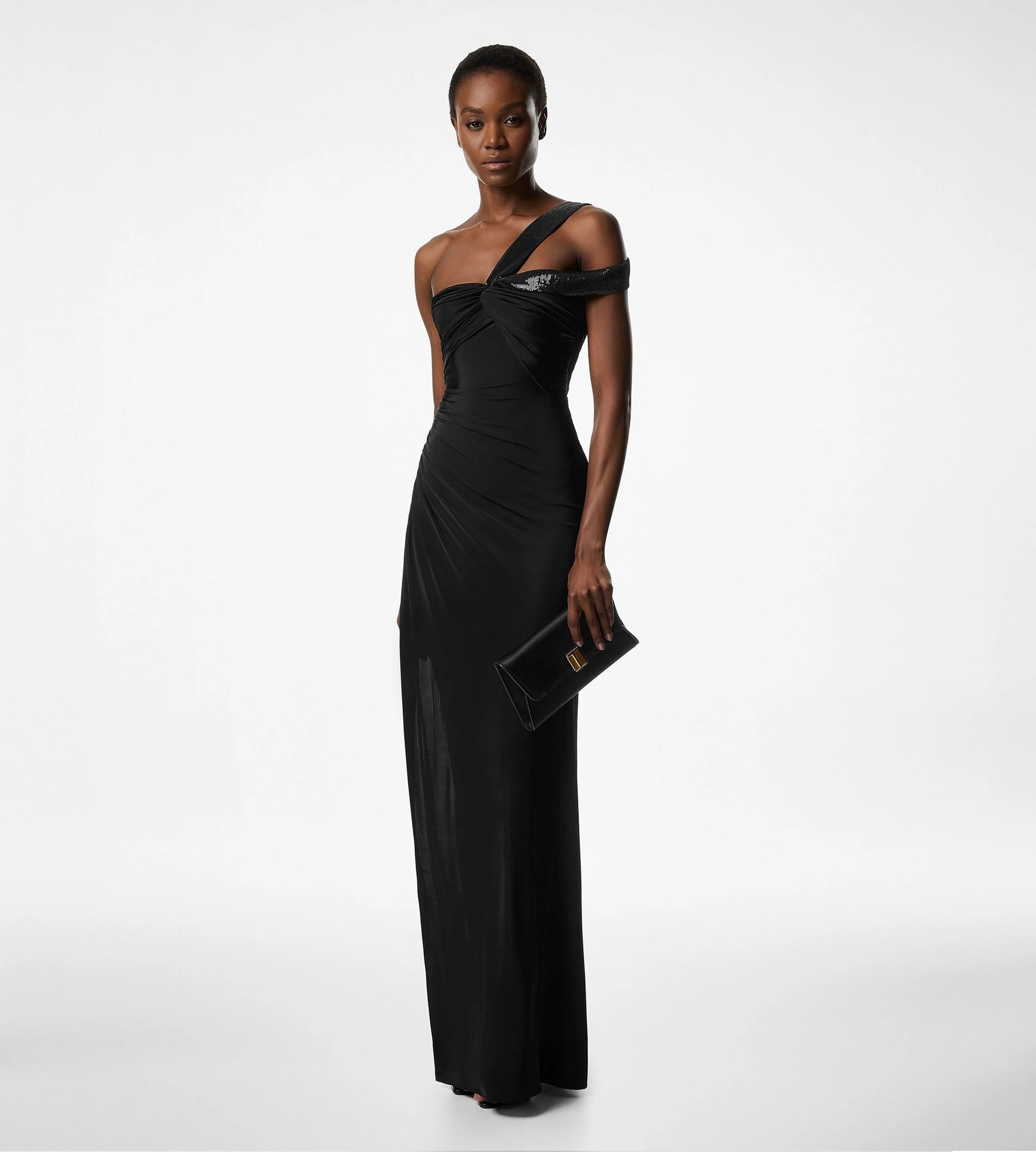 TOM FORD ONE SHOULDER TWIST FRONT EVENING DRESS - ABJ855-SDE485#LB999 |  REVERSIBLE