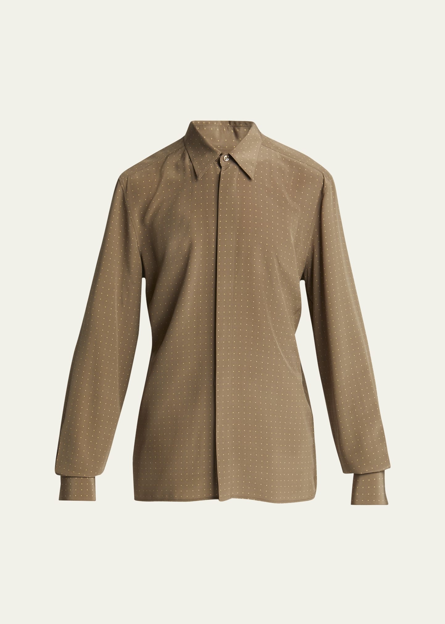 Men's Dotted Crepe de Chine Dress Shirt - 1
