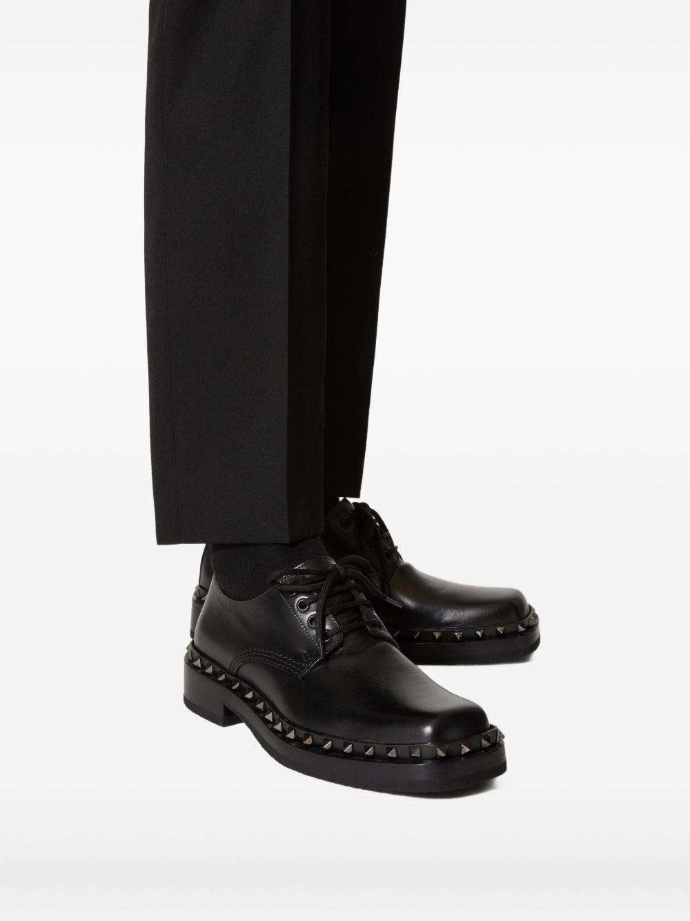 Rockstud leather derby shoes - 6