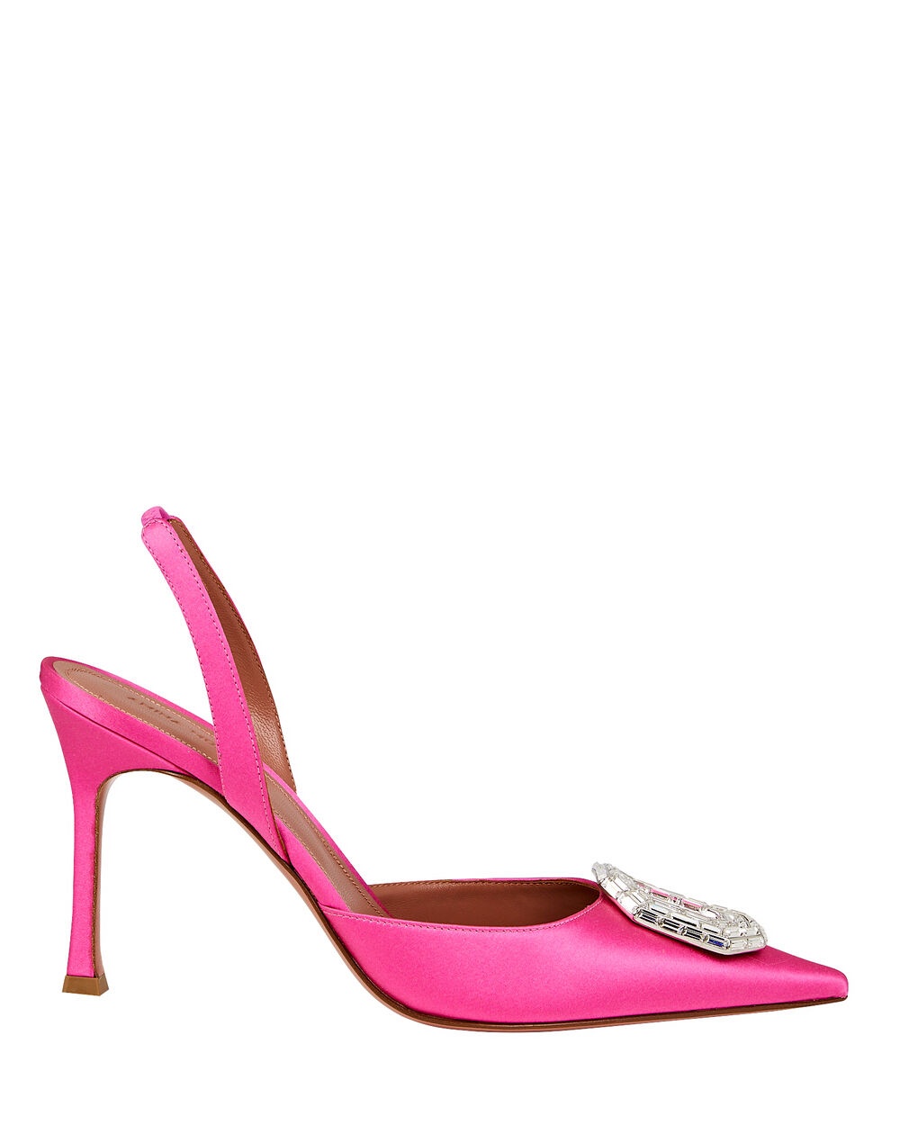 Camelia Crystal-Embellished Satin Slingback Pumps - 1