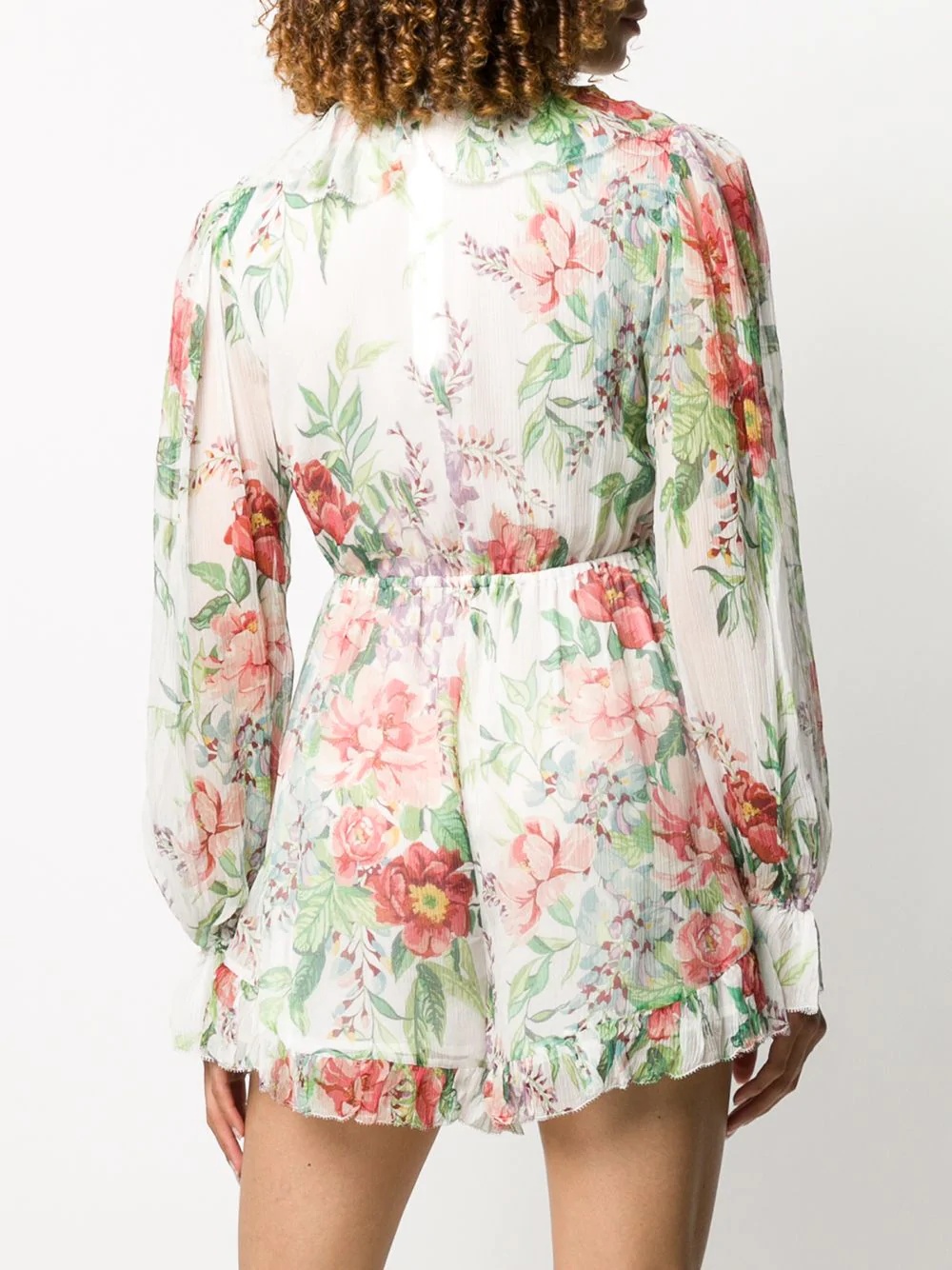 floral-print silk playsuit - 4