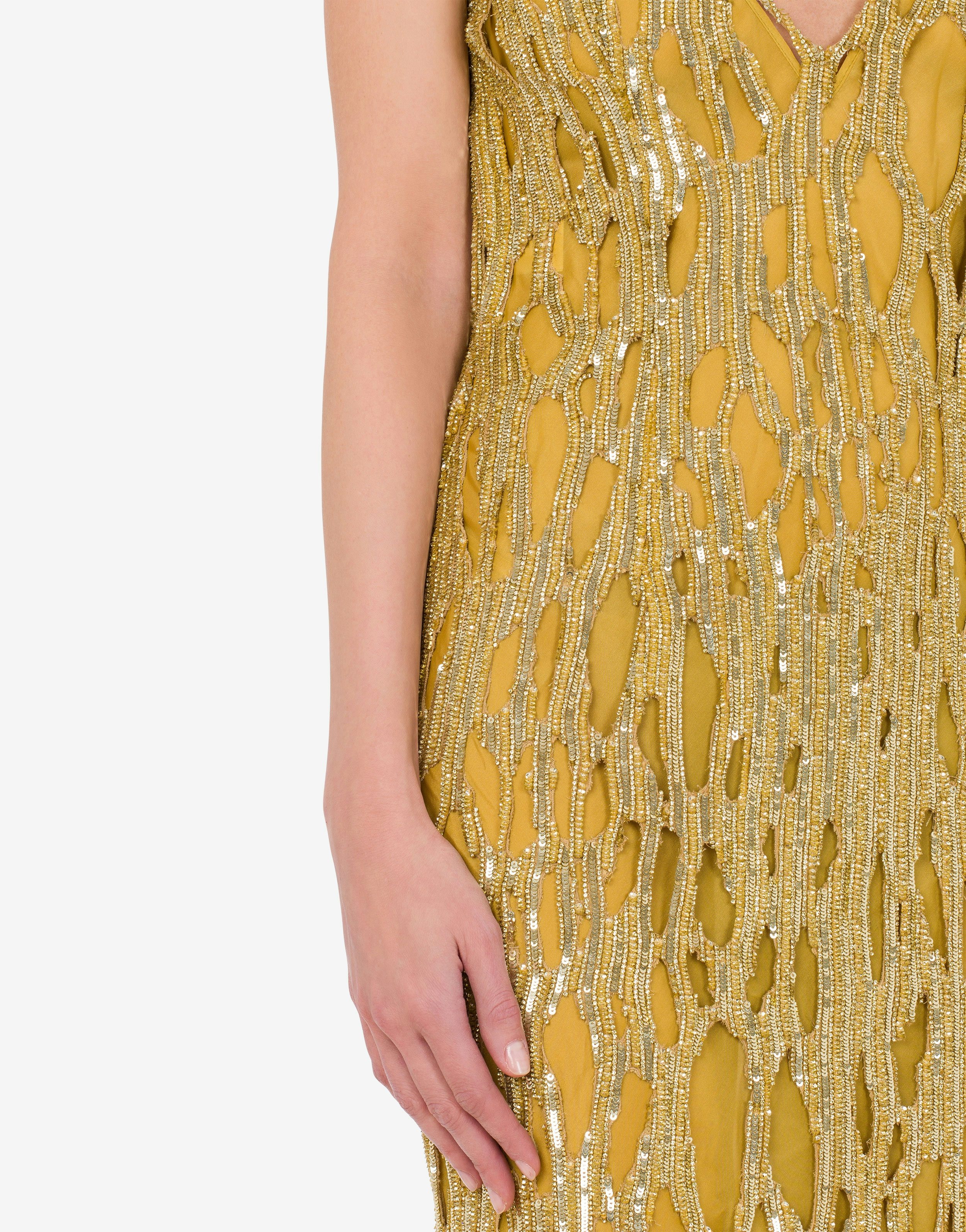 MORPHED EFFECT SATIN DRESS WITH SEQUINS - 4