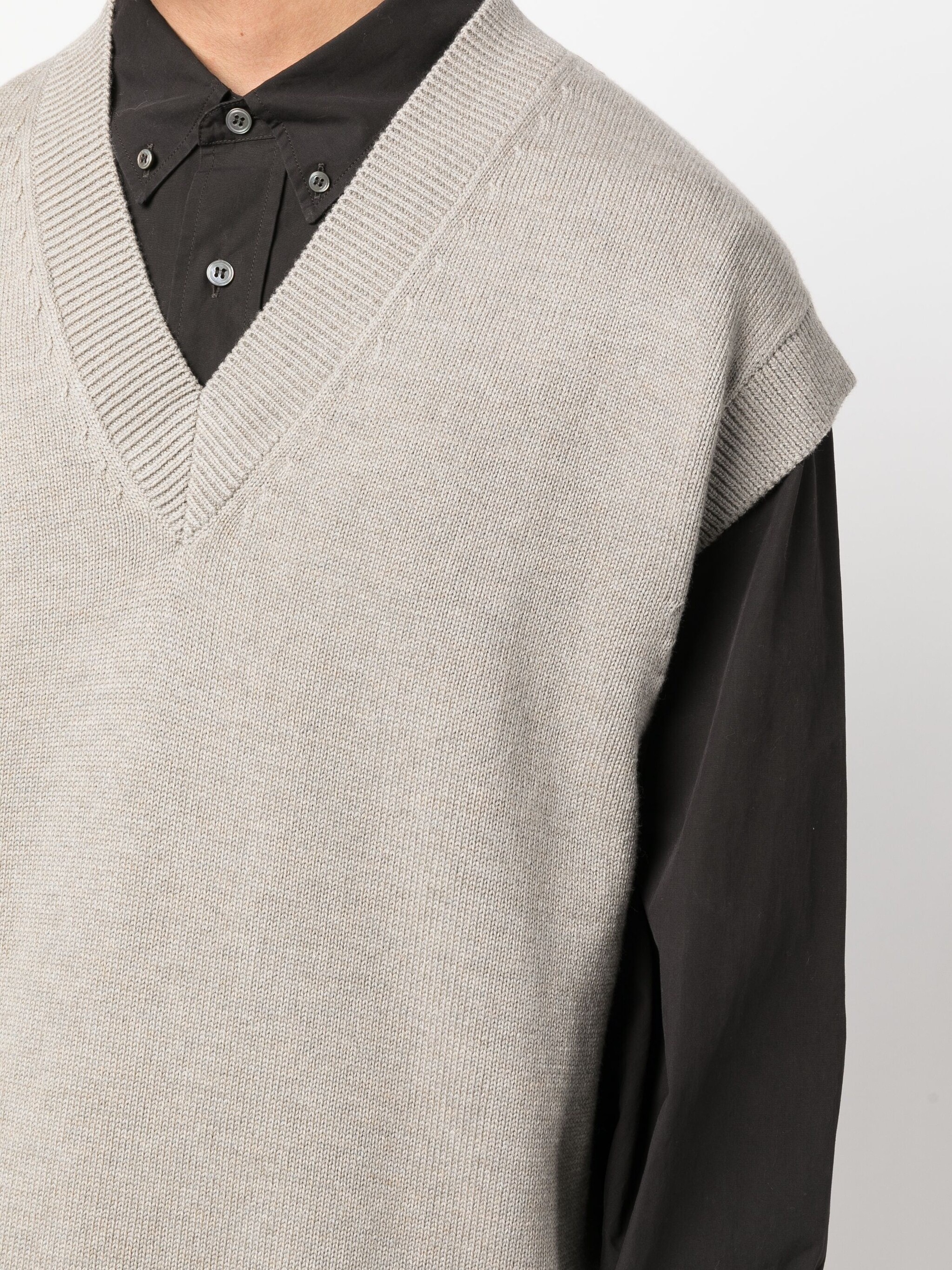 merino cotton-blend knitted vest - 5