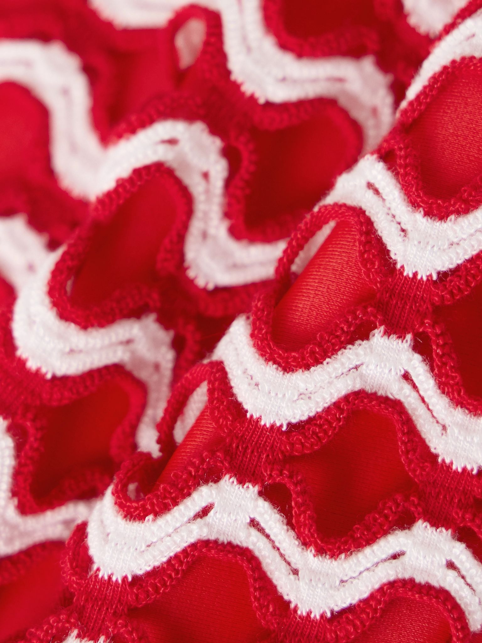 Sun two-tone crocheted bikini Red - 4