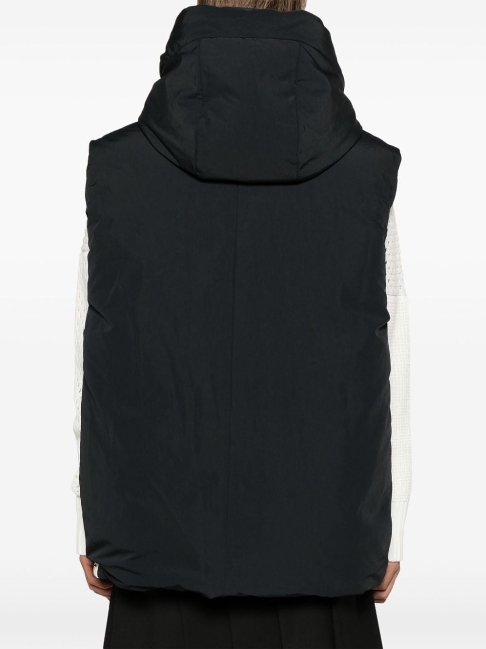 hooded feather-down cotton gilet - 4