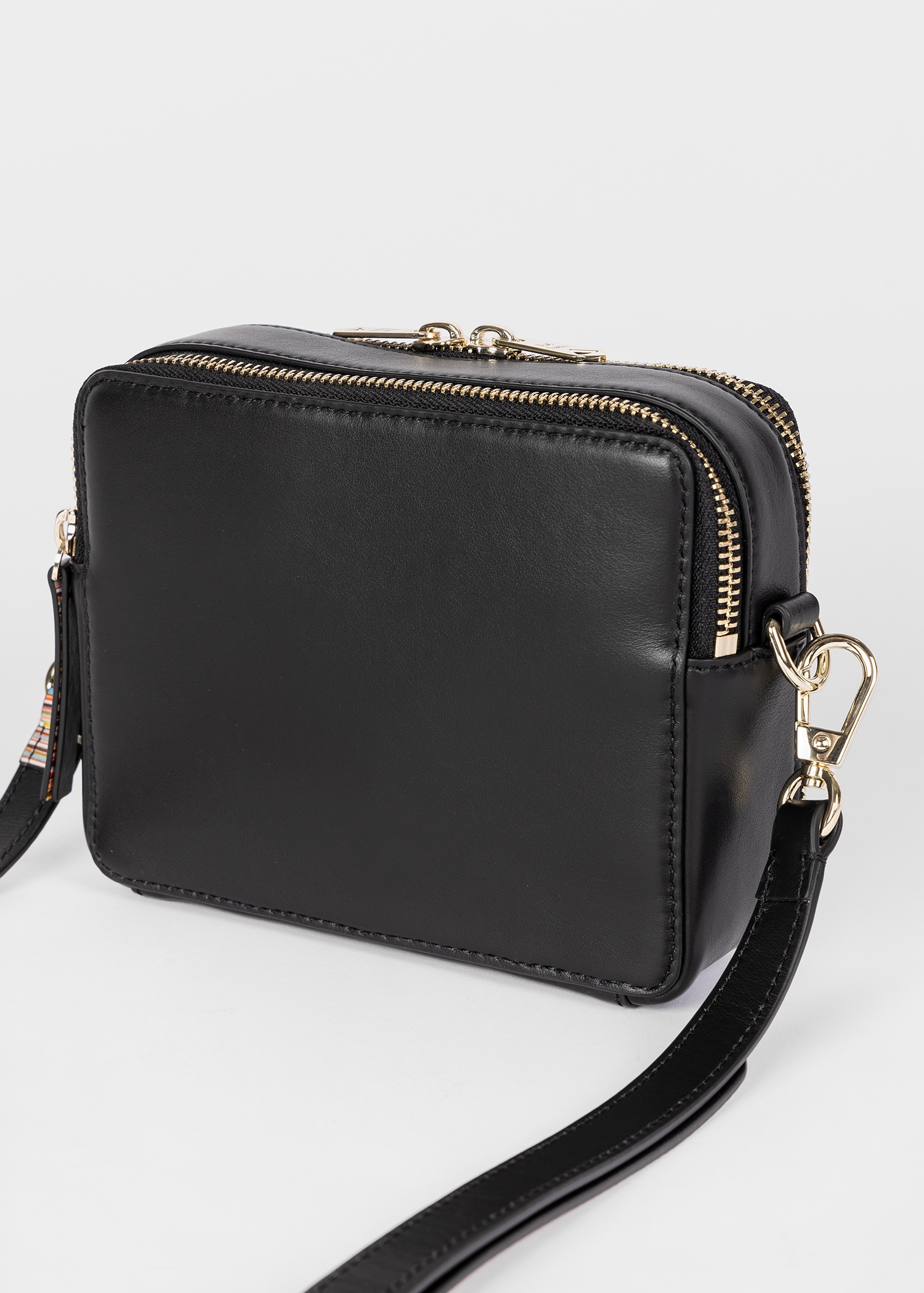 Women's Black Leather 'Signature Stripe' Camera Bag - 5