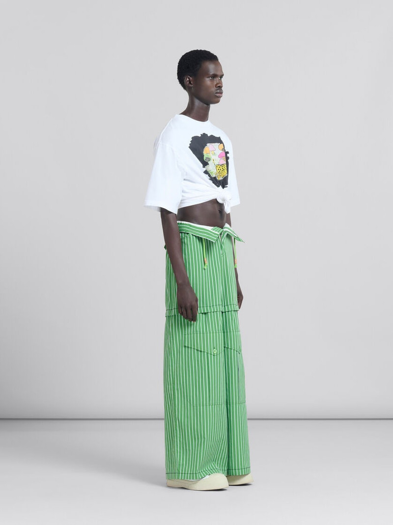 WHITE ORGANIC JERSEY RELAXED-FIT T-SHIRT WITH PRINT 5