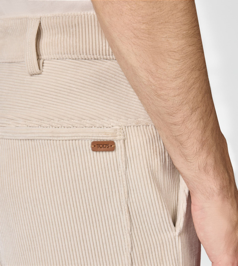 CHINO PANTS IN CORDUROY - OFF WHITE 5
