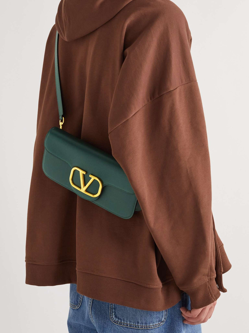 Valentino Valentino Garavani Logo-Embellished Leather Messenger Bag outlook