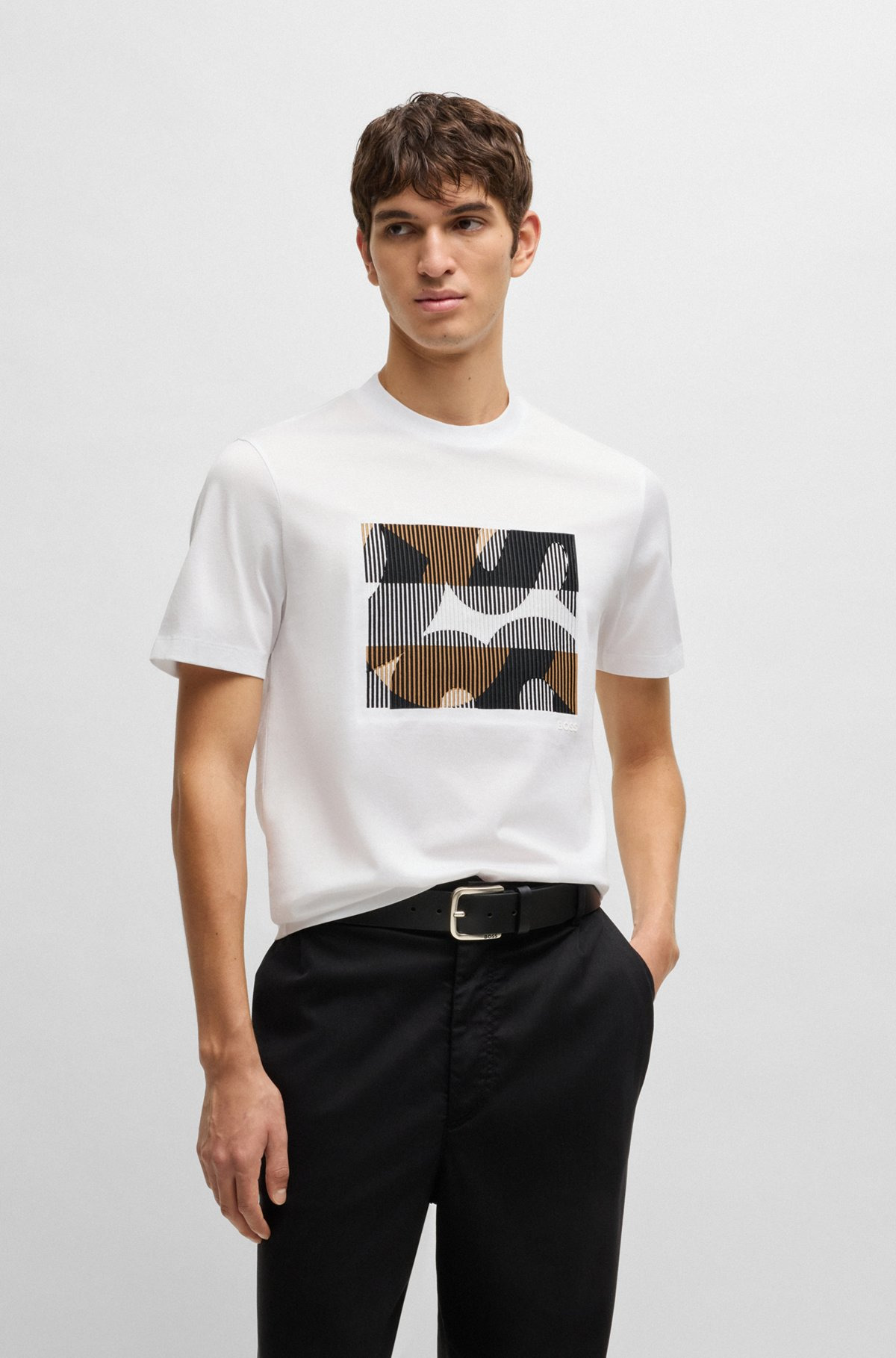 MERCERIZED-COTTON T-SHIRT WITH BRAND ARTWORK - 2