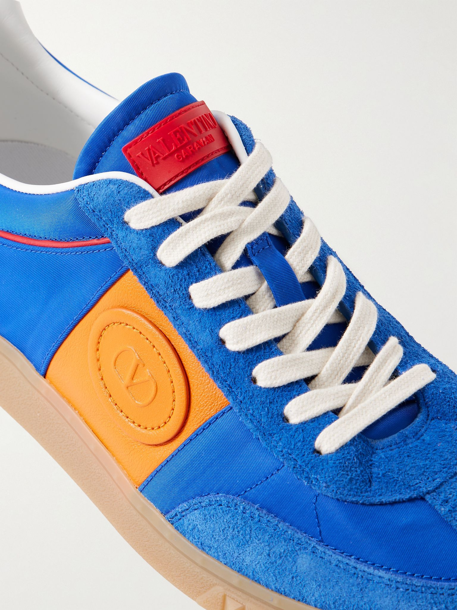 Upvillage Rubber-Trimmed Nylon, Suede and Leather Sneakers Blue - 5