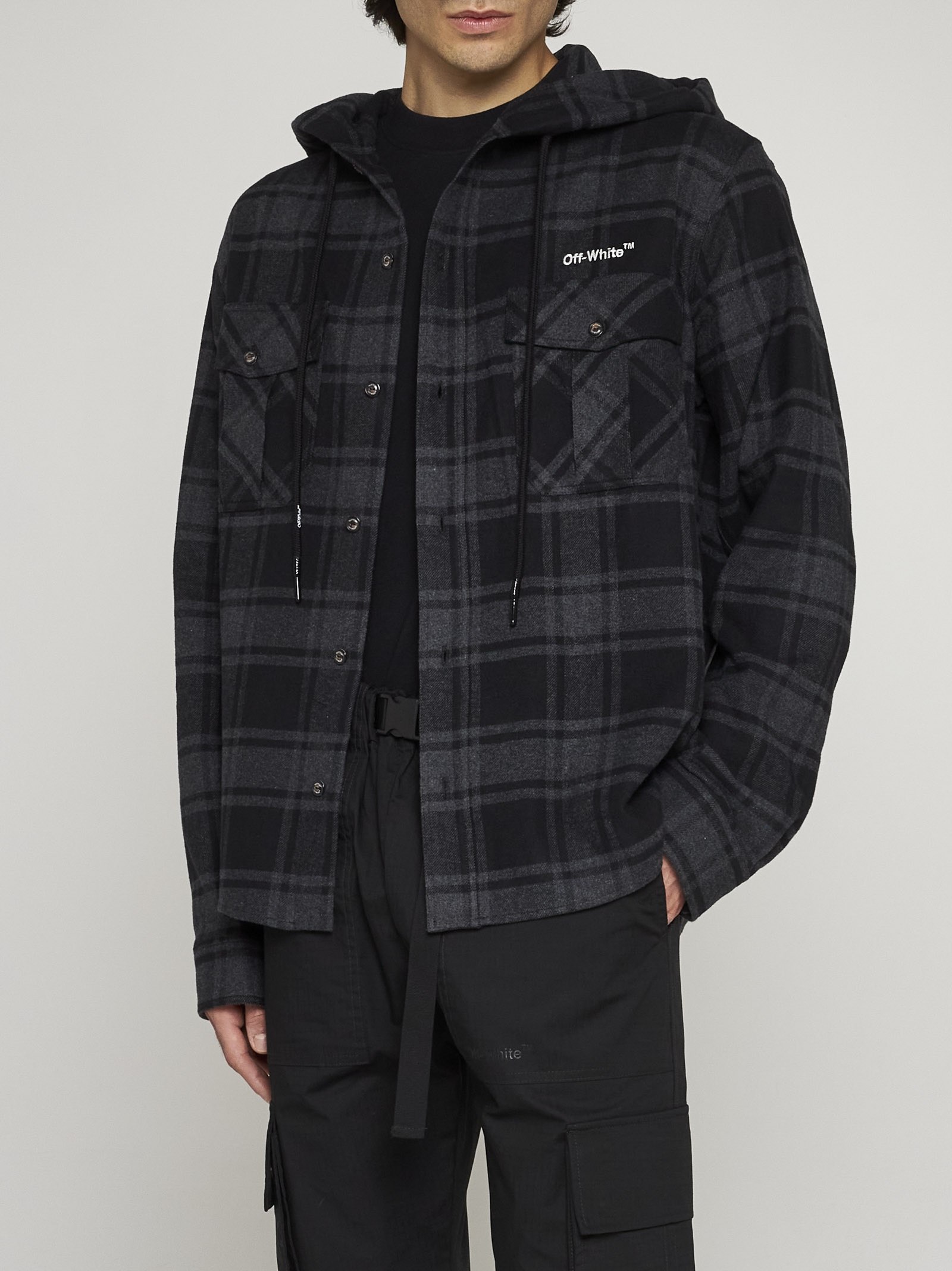 Outline Arrow check flannel overshirt - 2
