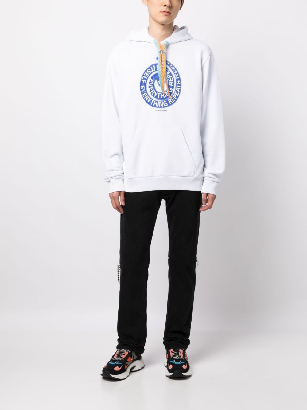 swirl-print cotton hoodie - 2