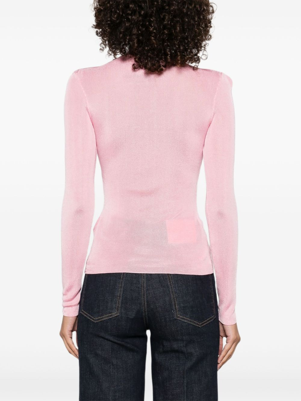 high-neck ribbed top - 4
