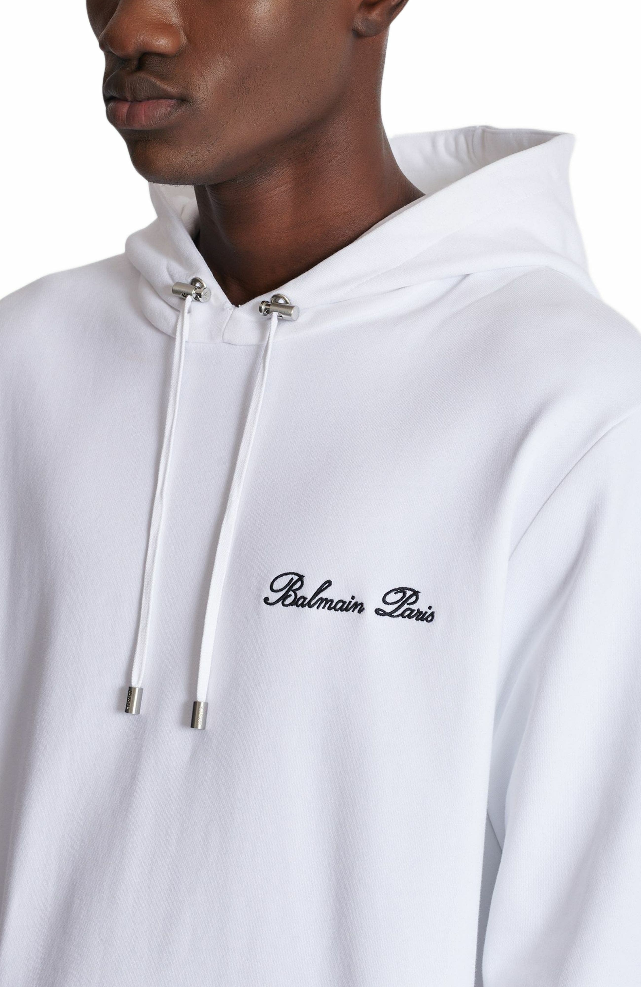 Balmain Signature hoodie in White at Nordstrom - 6