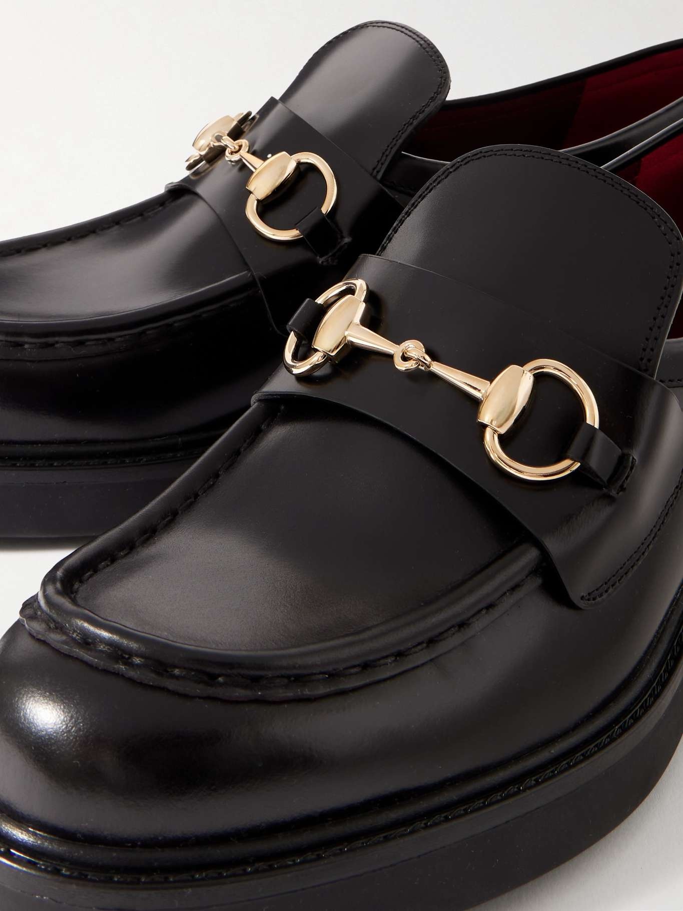 GUCCI Horsebit-embellished leather loafers | netaporter