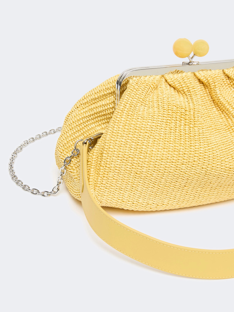 FORTUNA Medium raffia-effect Pasticcino bag - YELLOW 3