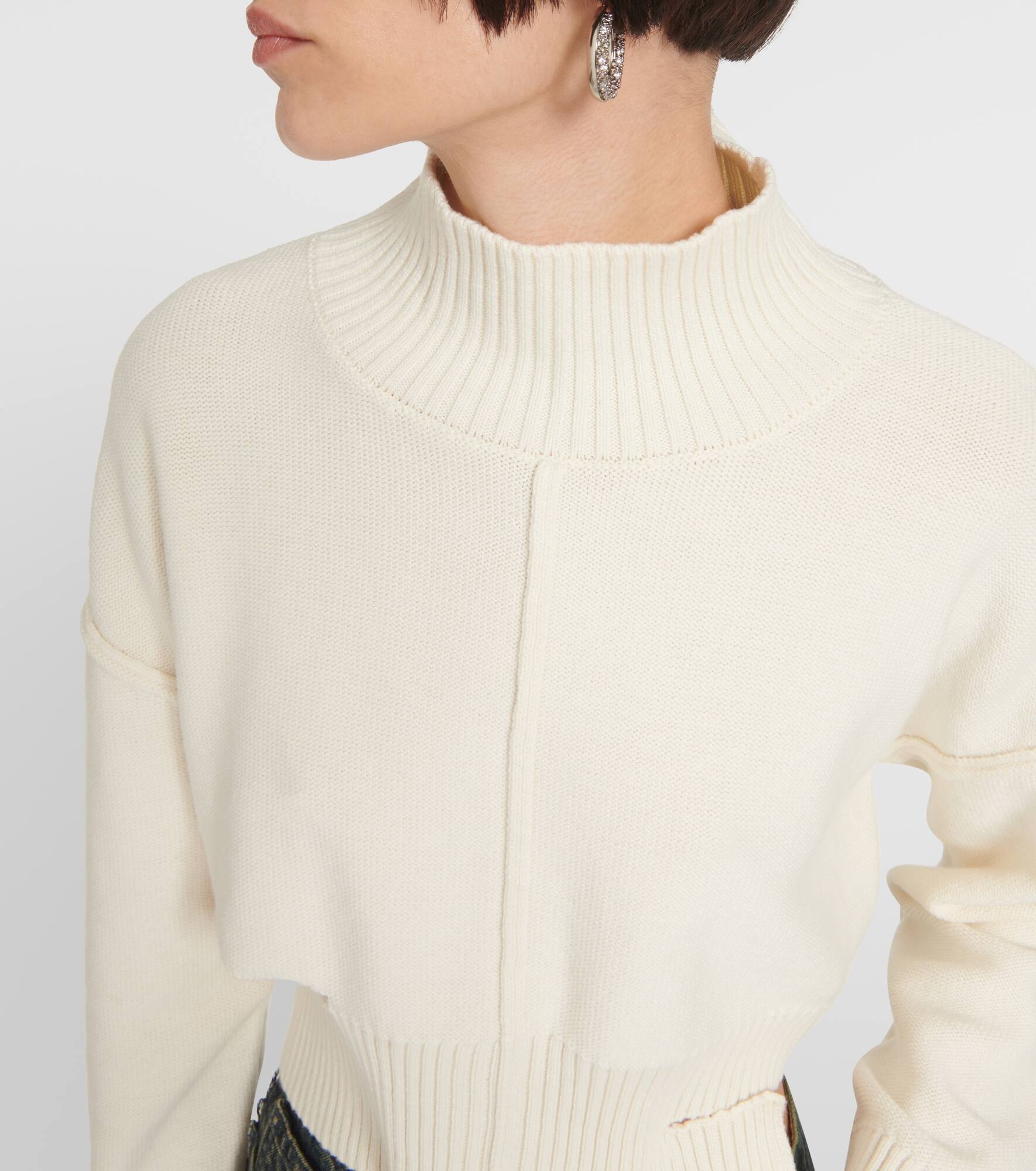 Distressed cotton and wool sweater - 5