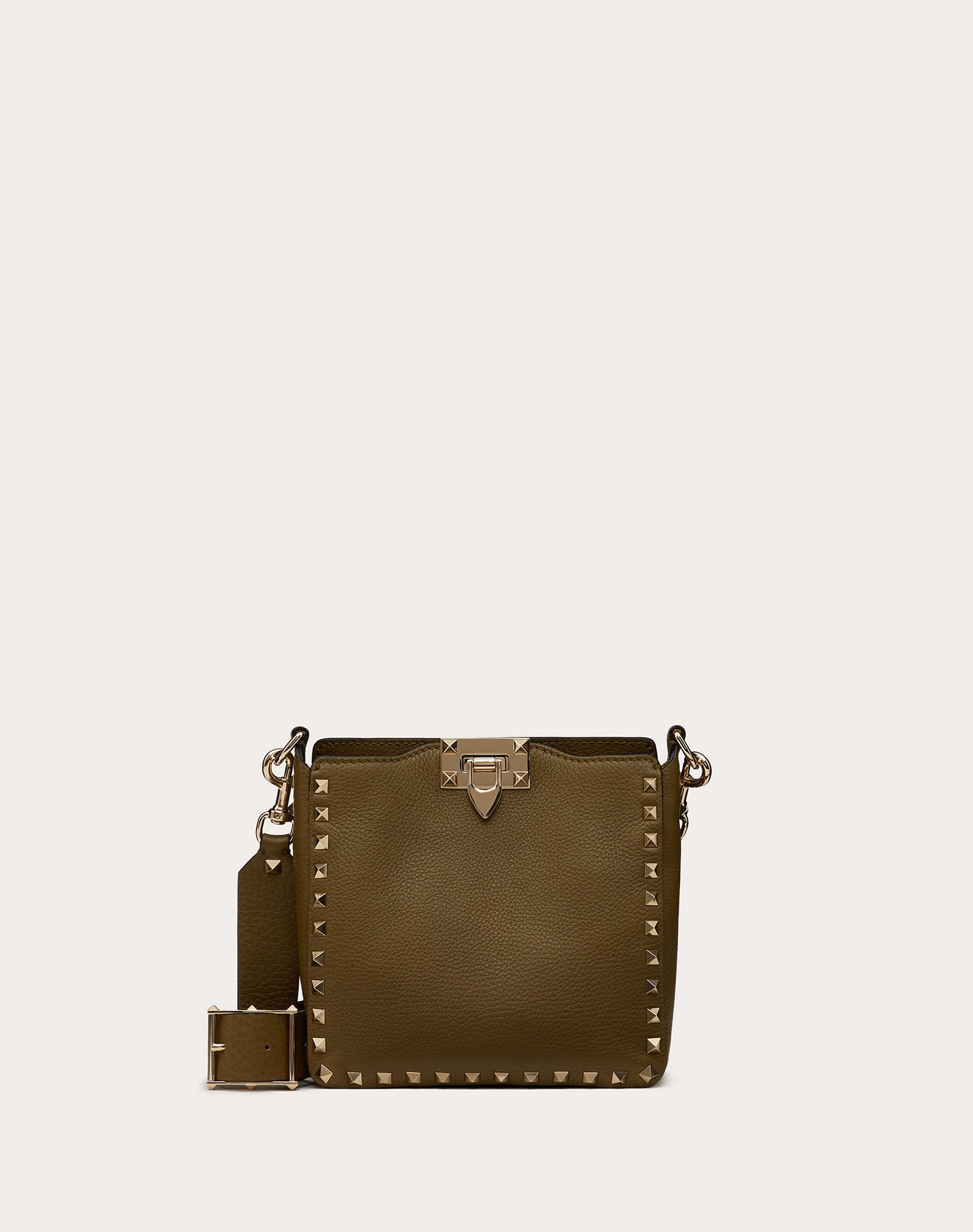 Mini Rockstud Grainy Calfskin Hobo Bag - 1