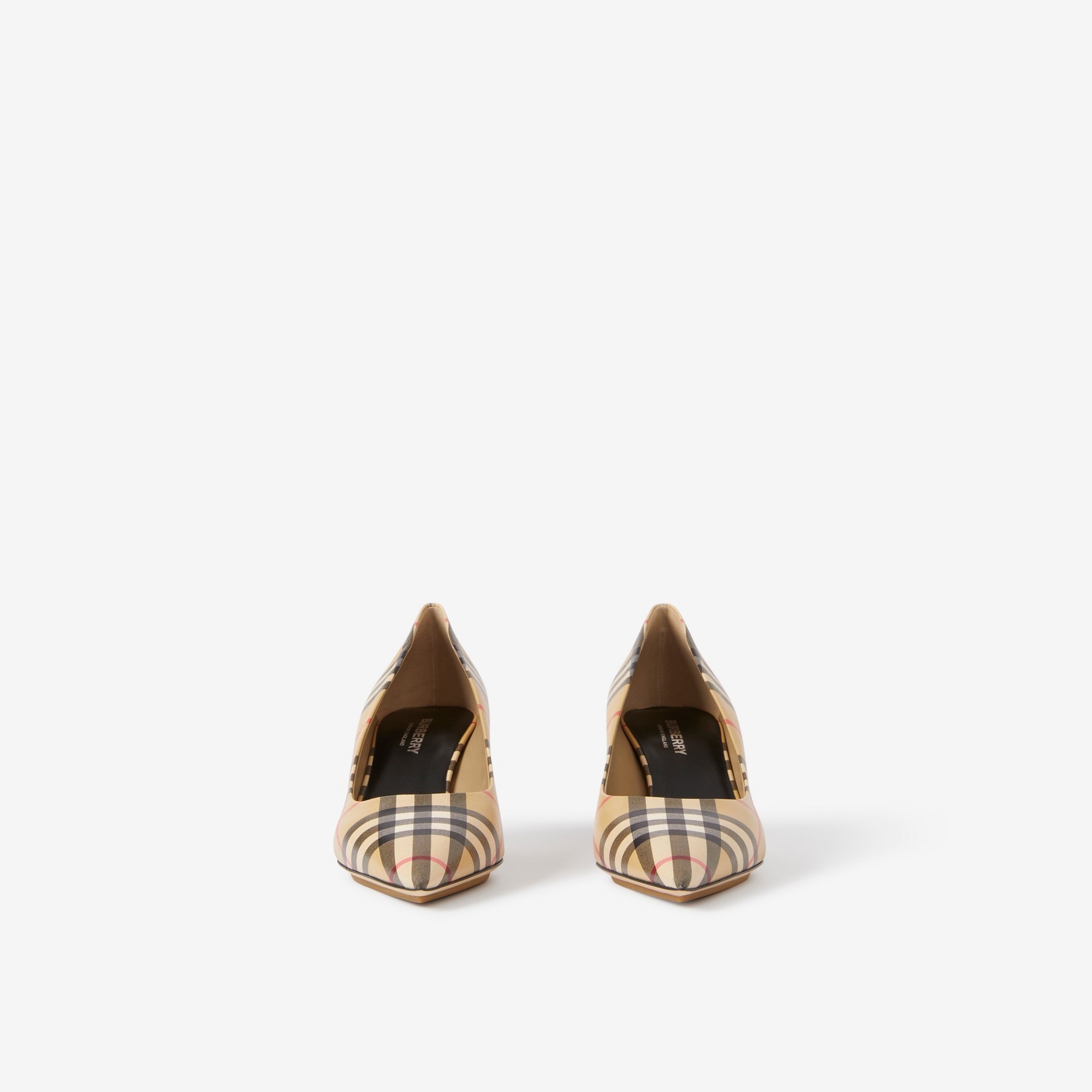 Vintage Check Leather Point-toe Pumps - 2